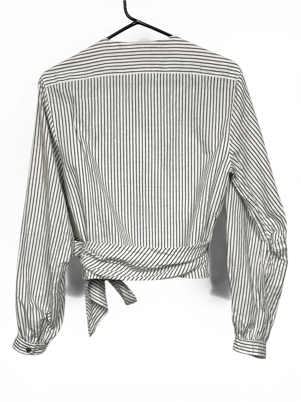 rag & bone presto black and White Striped Wrap Blouse small - Picture 4 of 5